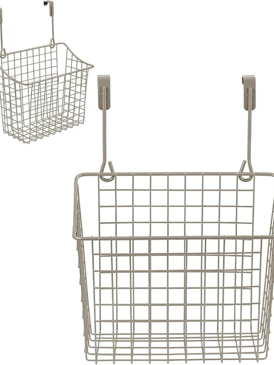 Other - Hanging Baskets for Organizing Large, Satin Nickel - Grid Over the Cabinet Wire